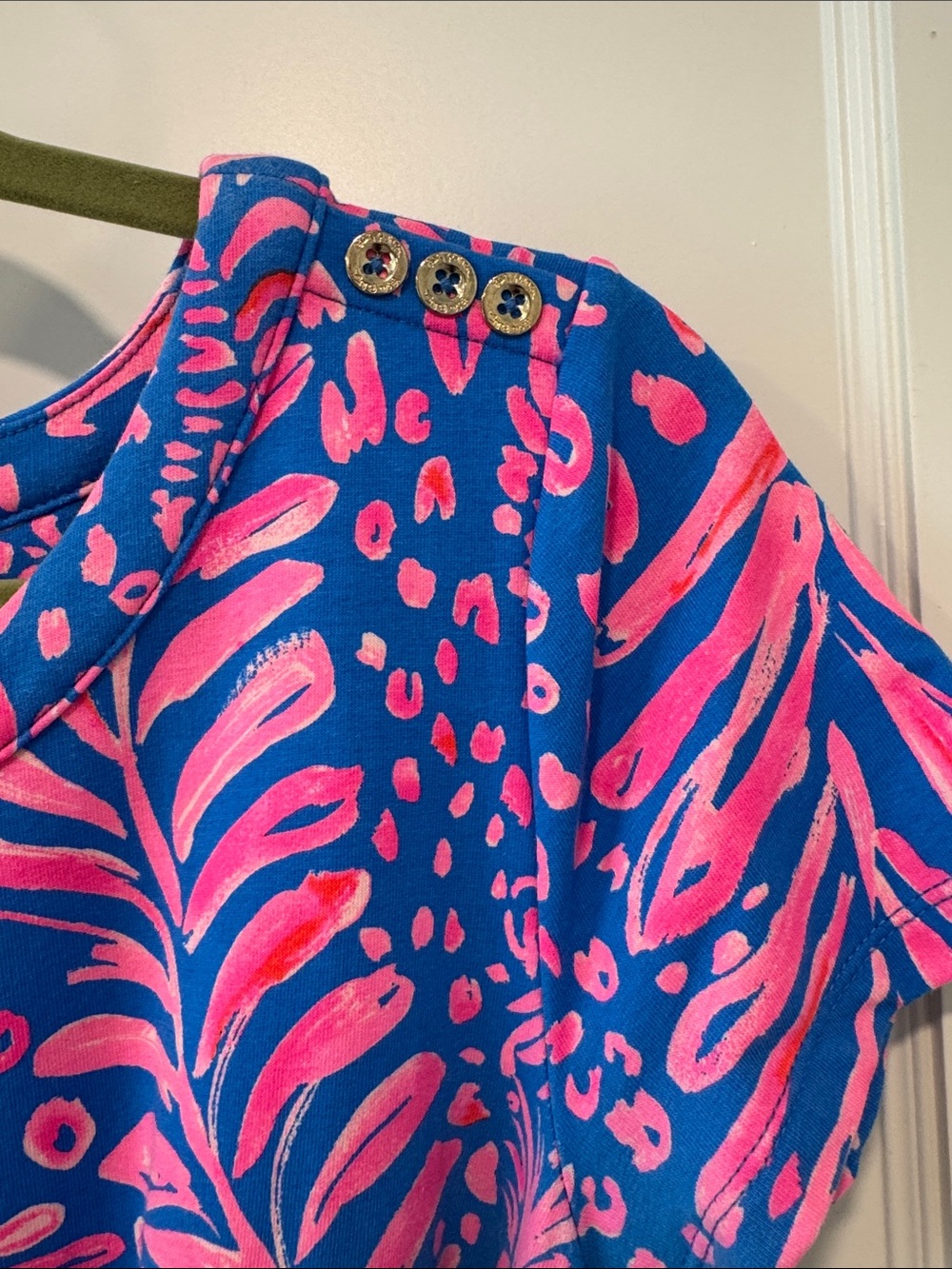 Lilly Pulitzer Royal Blue & Hot Pink Tropical Shift Dress - Picture 5 of 7
